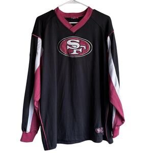 VINTAGE San Francisco 49ers Long Sleeve Top Large Black Red NFL